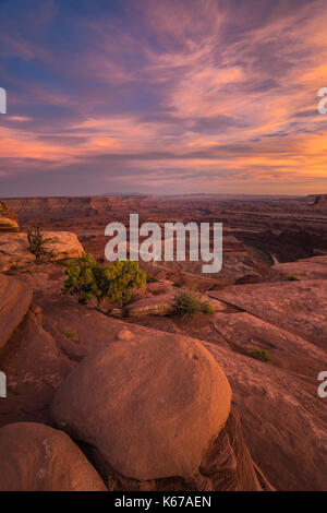 Tramonto a Dead Horse Point, Moab, Utah, Stati Uniti Foto Stock