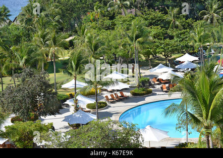 Cebu, Filippine - Aprile 5, 2016: Shangri-la Mactan Resort e Spa motivi. il resort di lusso dispone di un santuario marino. Foto Stock