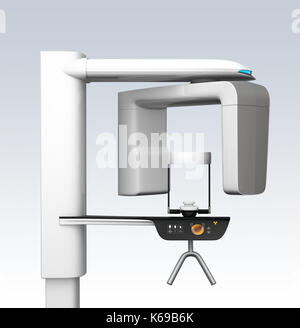 Apparecchiature odontoiatriche a raggi x e la macchina isolata sul gradiente dello sfondo. Il rendering 3d'immagine. Foto Stock