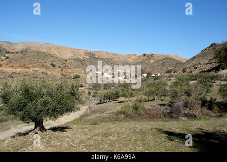 Valley View nella Sierra de Los Filabres mountains, provincia di Almeria, Spagna Foto Stock