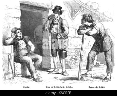 L'edizione 1860 di "Die Gartenlaube" fornisce una panoramica dettagliata degli eventi culturali e letterari in Germania, con una miscela di poesia, storie e articoli che riflettono le questioni sociali e politiche dell'epoca. La pagina contrassegnata con "b 060" evidenzia un tema o una caratteristica particolare. Foto Stock