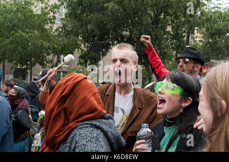 Parigi, Francia. Xii Sep, 2017. dimostrazione contro la riforma del codice del lavoro del governo macron a Parigi in Francia il 12 settembre 2017 credit: francois pauletto/alamy live news Foto Stock