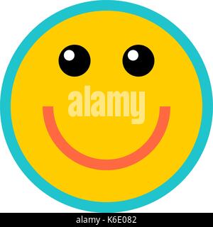 Utilizzare in tutti i vostri disegni. faccina felice faccia sorridente icona di emoticon in stile piatto. rapido e semplice forma recolorable. illustrazione vettoriale Illustrazione Vettoriale