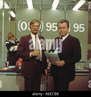 Aktenzeichen xy ungelöst, Sendereihe, Deutschland 1978, Fahnder: Peter Hohl, Eduard Zimmermann Foto Stock