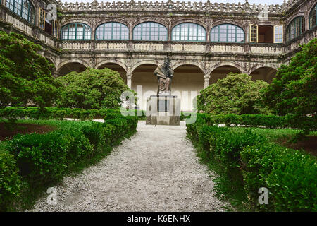 Colegio Mayor de Fonseca, Palazzo Fonseca, biblioteca universitaria, Via di San Giacomo, Sito Patrimonio Mondiale dell'UNESCO, Santiago de Compostela. La Coruña, Spagna Foto Stock