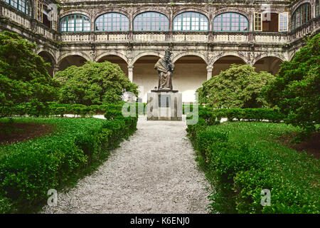 Colegio Mayor de Fonseca, Palazzo Fonseca, biblioteca universitaria, Via di San Giacomo, Sito Patrimonio Mondiale dell'UNESCO, Santiago de Compostela. La Coruña, Spagna Foto Stock