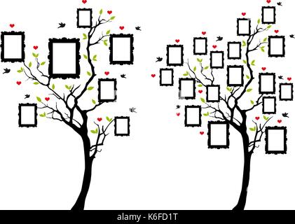 Albero di famiglia con il fustellato cornici, illustrazione vettoriale Illustrazione Vettoriale