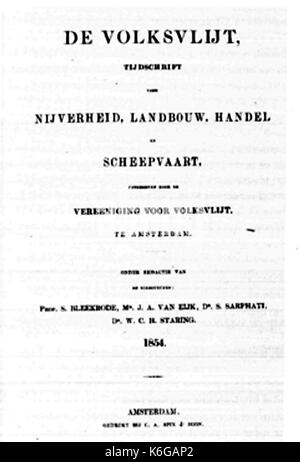 De Volksvlijt, tijdschrift, 1854 Foto Stock