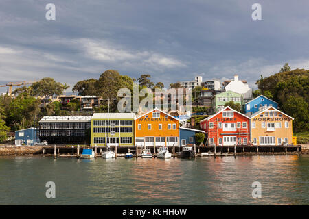 Waterview Wharf Workshop, Sydney, NSW, Australia Foto Stock
