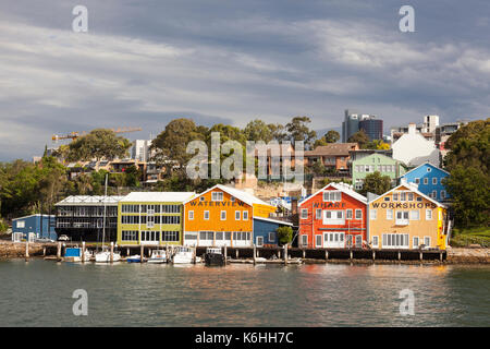 Waterview Wharf Workshop, Sydney, NSW, Australia Foto Stock