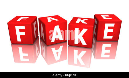 Il cubo rosso fake 3d Foto Stock