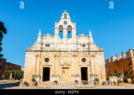 Arkadi, Creta, 10 giugno 2017: Monastero di Arkadi situato a sud-est di Rethymnon, Creta, Grecia Foto Stock