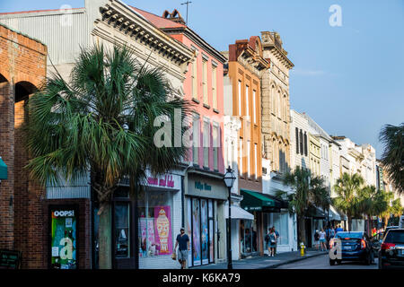 Charleston South Carolina, centro storico, King Street, edifici, quartiere degli affari, aziende, architettura, SC170514058 Foto Stock