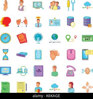 Tutti i giorni di set di icone, stile cartoon Illustrazione Vettoriale