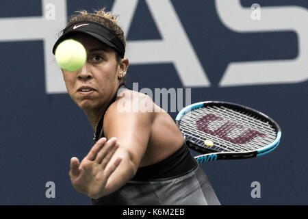 Madison tasti (USA) competere nel singolare femminile finale al 2017 US Open Tennis championships Foto Stock
