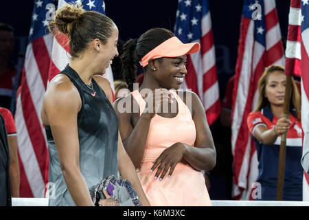 Sloane stephens (USA) vincitore del singolare femminile sconfitte finale madison tasti al 2017 US Open Tennis championships Foto Stock