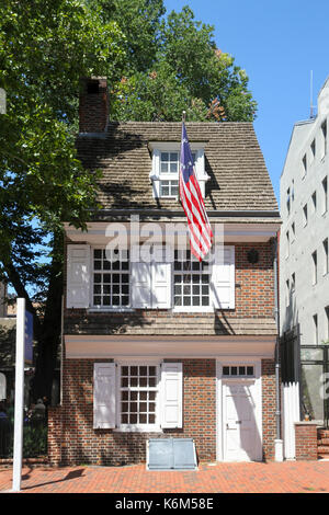 La Betsy Ross House, Philadelphia, Pennsylvania, Stati Uniti Foto Stock