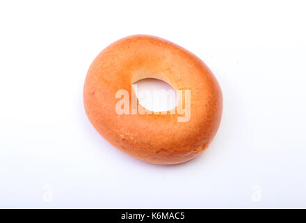 Fresh autentico stile di new york bagel isolato su tela panno sullo sfondo Foto Stock