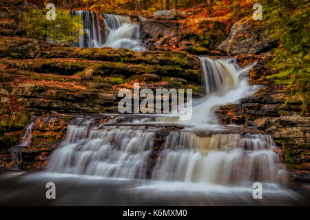 George W. Childs Parco Cascate in fabbrica durante l'autunno. Foto Stock