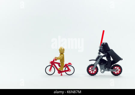 Lego Darth Vader a caccia di c3p0 Foto Stock