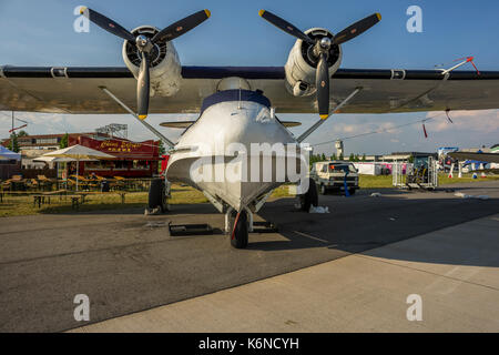 PBY Catalina consolidata in esposizione all'International Aerospace Exhibition Ila presso l'aeroporto di Schoenefeld a Berlino, Germania 2016 Foto Stock