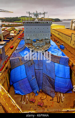Falmouth cornwall Pendennis Shipyard a&p appledore con rfa in drydock Foto Stock