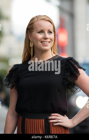 Stoccolma, Svezia, 12 settembre 2017. Apertura del Riksdag. Concerto di Tonights presso la Sala dei Concerti di Stoccolma, in seguito all'apertura del Riksdag. Leader del partito Annie Lööf, (C). Credit: Barbro Bergfeldt/Alamy Live News Foto Stock