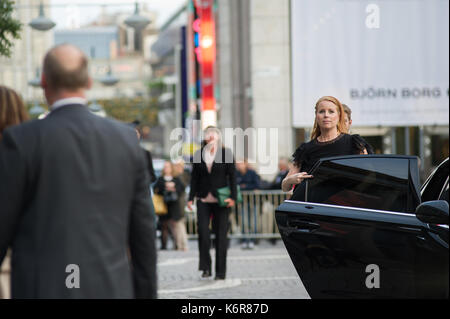 Stoccolma, Svezia, 12 settembre 2017. Apertura del Riksdag. Concerto di Tonights presso la Sala dei Concerti di Stoccolma, in seguito all'apertura del Riksdag. Annie Loof, (c). Credit: Barbro Bergfeldt/Alamy Live News Foto Stock