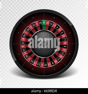 Nero realistico casino roulette isolato su sfondo trasparente. american gambling roulette. illustrazione vettoriale. Illustrazione Vettoriale