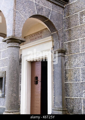 Ottobre 10, 2016 - Lugano, Svizzera: chiesa sul culmine del monte san salvatore Foto Stock