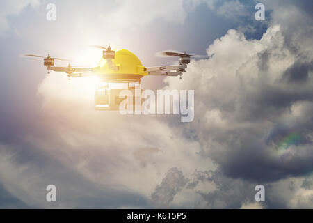 Consegna drone moderno 3d rendering immagine Foto Stock