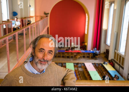 Lennart Lajboschitz, fondatore di Flying Tiger catena di vendita al dettaglio e creatore di Absalon comunità Casa, Copenhagen, Danimarca Foto Stock