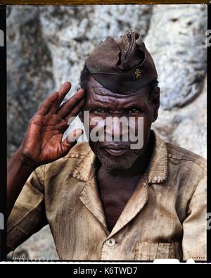 Il Burkina Faso, Poni provincia, terra di lobi, LoropŽni, veterano dell'esercito francese Foto Stock