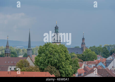 Speyer, GER, Rheinland-Pfalz - Settembre 02, Speyer von oben, Altpörtel Aussichtsplattform . Im Bild: Die Prot. Dreifaltigkeitskirche . Foto Stock