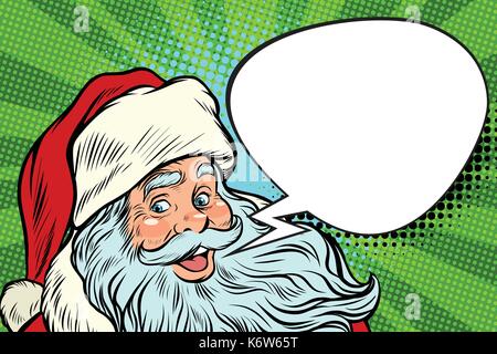 Santa Claus cartoon bolla, auguri di Natale Illustrazione Vettoriale