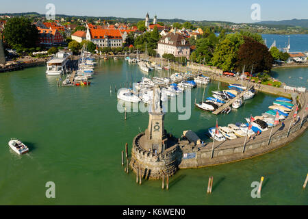 Porto, Lindau am Lago di Costanza, Swabia, Baviera, Germania Foto Stock