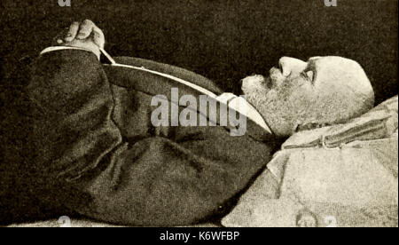 Pyotr Il'ych Tchaikovsky sul letto di morte. Il compositore russo 1840-1893 Foto Stock