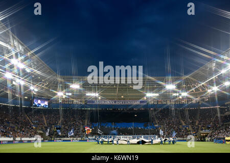 Prima partita della Champions League, Wirsol Rhein-Neckar Arena, Hoffnheim, Sinsheim, Baden-Württemberg, Germania Foto Stock