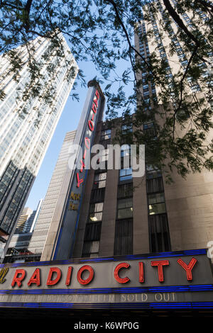 Radio City Musical Hall, Rockefeller Center di New York City Foto Stock