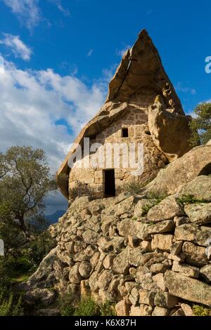 Francia, Corse du Sud, Canni, oriu o taffoni istituito in un pastore rifugio Foto Stock