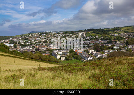 Vista aerea di Ilfracombe dal Torrs Park Foto Stock