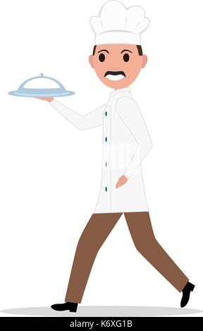 Illustrazione Vettoriale cartoon funny chef cuoco uomo Illustrazione Vettoriale