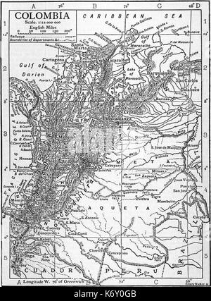 EB1911 mappa Colombia Foto Stock