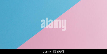 Soft rosa e azzurro pastello carta colorata banner sfondo. Foto Stock