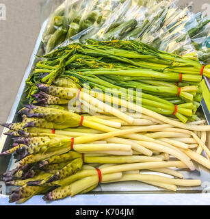 Sbollentati siam tulip (cucuma sparganifolia), il cetriolo e cinese cavolo fiore (bog choy) scottati vegetale è piatto tailandese, normalmente mangiato con chi Foto Stock