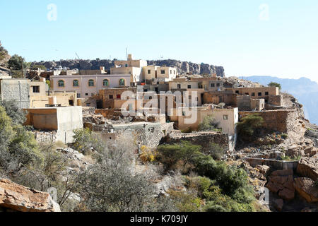 Vecchio villaggio, saiq altopiano in Oman Foto Stock