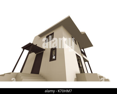 Cottage 3d rendering costruzione Foto Stock