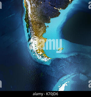 Patagonia, sud america, Ande rendering 3D Foto Stock