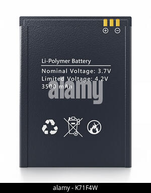 Lo smartphone di ricambio batteria agli ioni di litio. 3d'illustrazione. Foto Stock