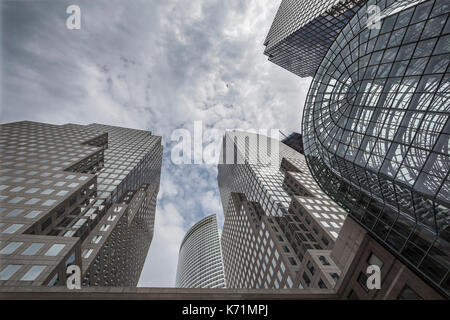 Da sinistra a destra, at&t edificio, Goldman Sachs, american express tower, due del World Financial Center di Manhattan, New York City Foto Stock